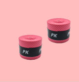 Pink non-slip hand gel for tennis racket grip, ideal for enhancing performance in tennis, squash, and badminton.